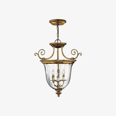 The Range Cambridge 3 Light  Small Ceiling Pendant Polished Brass, E14 - Burnished Brass