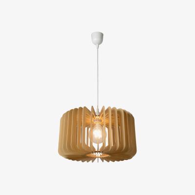 The Range Etta Scandinavian Pendant Light Light Wood - White / 39cm