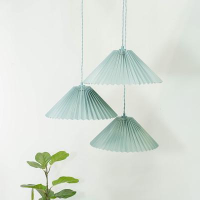 The Range Akira Pleated 3 Way Triple Drop Ceiling Pendant Light - Blue