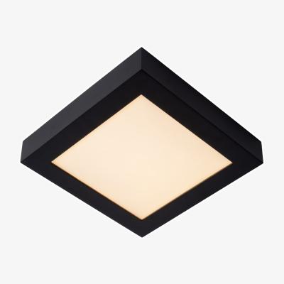 The Range Brice-Led Modern Flush Ceiling Light Black IP44 - Black / 22cm