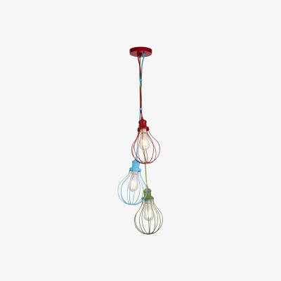 The Range 3 Light Mu Lighti Drop Balloon Cage Pendant Mu Lighti - Colour - Blue
