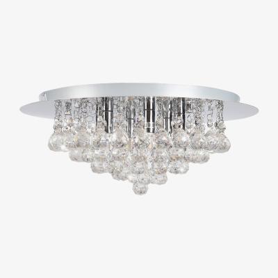 The Range 6 Lights Crystal Semi Flush Ceiling Light - Silver