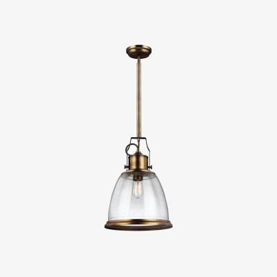 The Range Hobson 1 Light Large Dome Ceiling Pendant Brass, E27 - Brass