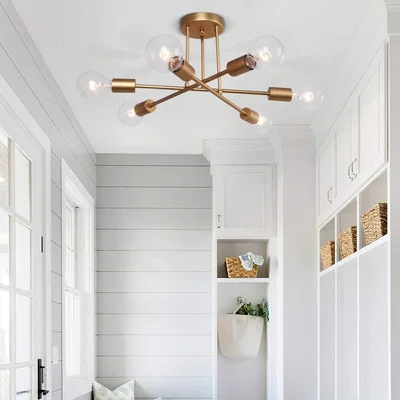 The Range 6-Light Semi Flush Mount Ceiling Lighting - Yellow