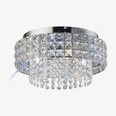 The Range Edison Flush Ceiling Round 4 Light Polished Chrome, Crystal - Polished Chrome