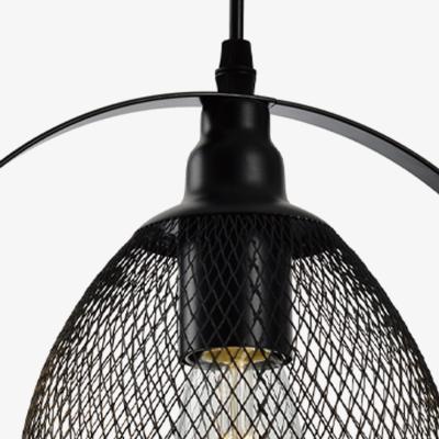 The Range CGC CARMEN Black Industrial Dome Mesh Pendant Light Fitting - black