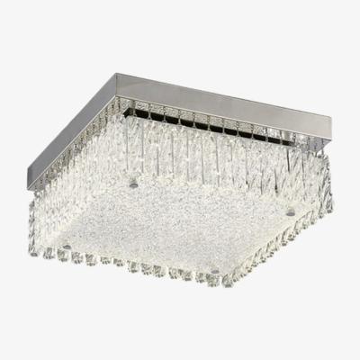 The Range Aiden Small Square Flush Ceiling 18W 1700lm LED 4200K Chrome, Crystal - Polished Chrome