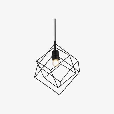 The Range CGC ROSA Black Square Cube Metal Pendant Ceiling Light - black