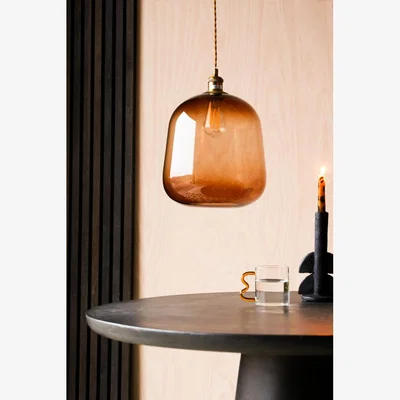 Rockett St George Large Burnt Butterscotch Glass Ceiling Light