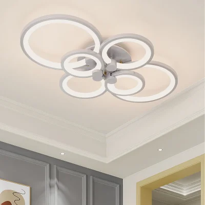 The Range LED Circular Semi Flush Ceiling Light for Nordic Style Home Decor - White