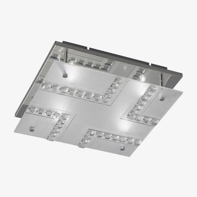 The Range Starlet Flush Ceiling Square 4 Light Polished Chrome, Glass, Crystal - Polished Chrome