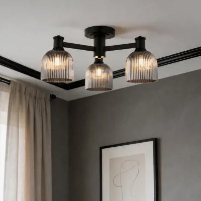 The Range Noah 3 Way Ceiling Light Fitting - Matte Black