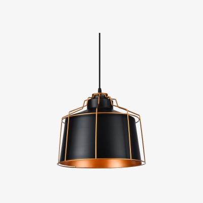The Range CGC GOA Black Large Metal Pendant Light with Brass Cage - black