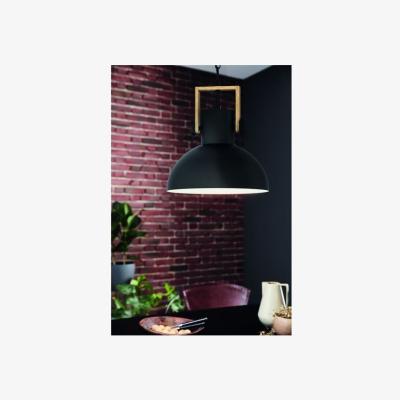 The Range Lubenham Retro Black Steel Pendant - Black
