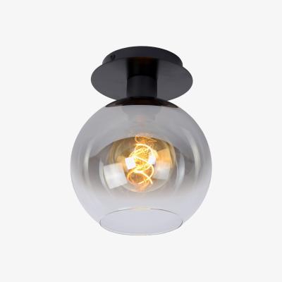 The Range Marius Retro Flush Ceiling Light Black - Black / 20cm