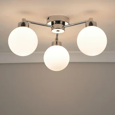 The Range Jonah 3 Way Flush Ceiling Light Fitting - Silver