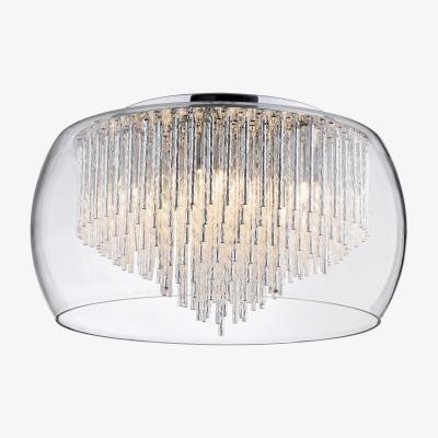 The Range Tiered Glass Shade Ceiling Flush with Aluminium Rods - Chrome