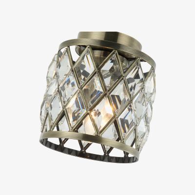 The Range Crystal 1-Light Mini Drum Flush Mount Ceiling Light - Antique Bronze