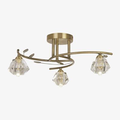 The Range Aziel 3 Light Ceiling Light - Brass