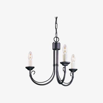 The Range Chartwell Chandelier 3 Light Black Finish, E14 - Black