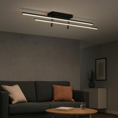The Range Eglo Trepiliano Aluminium and Steel Black Modern LED Linear Ceiling Light - Black