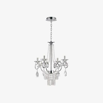 The Range Eden Ceiling Pendant Chandelier 4 Light G9 Polished Chrome, Crystal - Polished Chrome