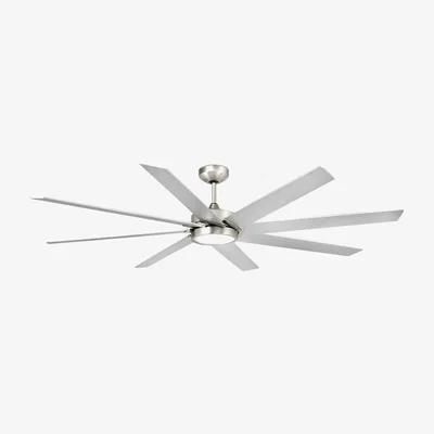 The Range Century Led Matt Nickel 8 Blade Ceiling Fan With DC Motor Smart - Satin Nickel