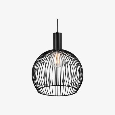 The Range Aver 40cm Wire Frame Pendant Ceiling Light Black, E27 - Black