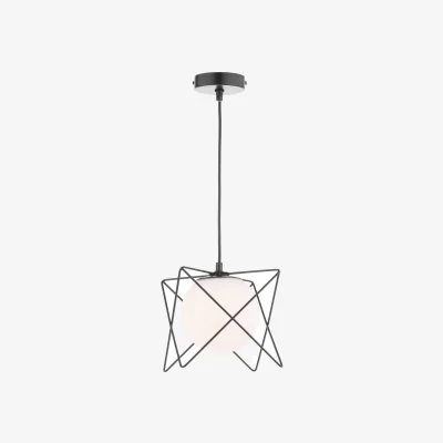 The Range Dreyson Pendant Matt Black Opal Glass