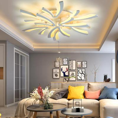 The Range V Shaped LED Semi Flush Ceiling Light - Silver / Dimmable / 90W