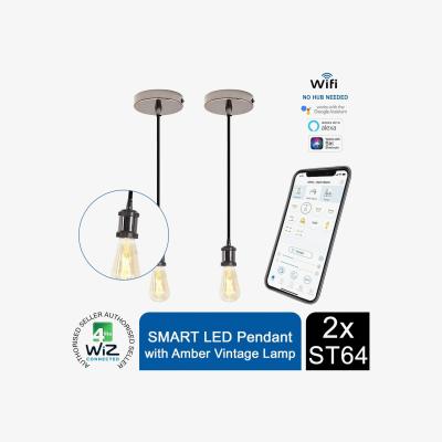 The Range 4lite WiZ WIFI Connected SMART LED Pendant - ST64 Amber Lamp - ST64 2PK / 2 / ST64