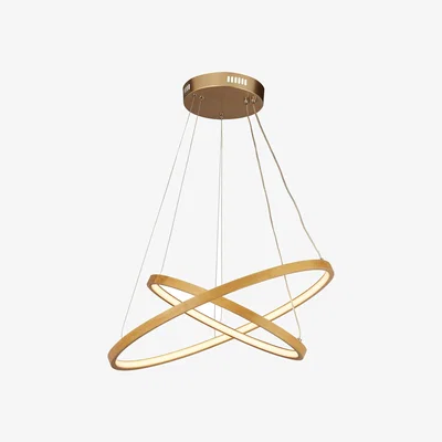 The Range Bamboo Rings LED Pendant - Brown