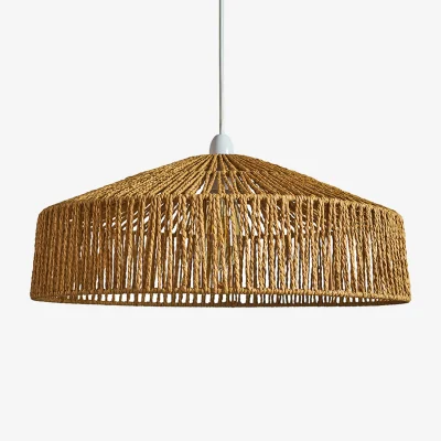 The Range Elcano Woven Rope Ceiling Light Shade and LED Bulb - Brown