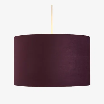 The Range Velvet Drum Ceiling Light Shade - Maroon, Brass