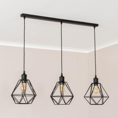 The Range Diablo 3 Drop Bar Ceiling Pendant Light - Matte Black