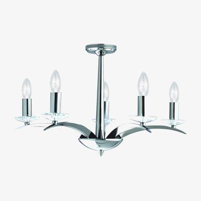 The Range Kensington 5 Light Ceiling Pendant Chrome, Glass Five, E14 - Chrome