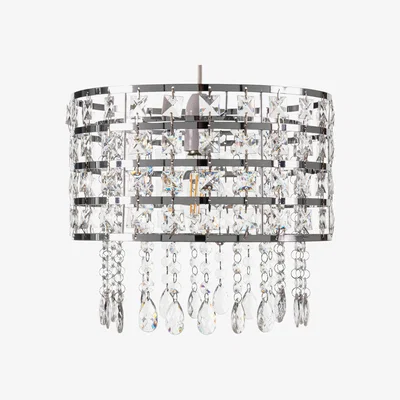 The Range Cylinder Shaped Acrylic Crystals Light Shade - Chrome