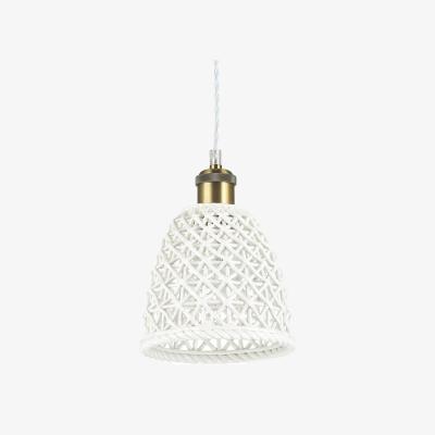 The Range Lugano 1 Light Dome Ceiling Pendant Light - White / 17cm