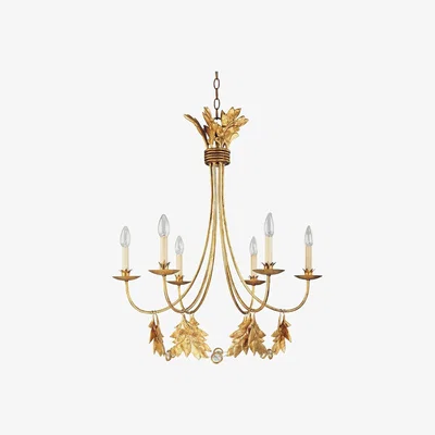 The Range Sweet Olive 6 Light Chandelier Gold Finish, E14 - Gold