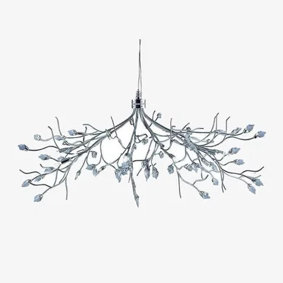 The Range Wisteria 10 Light Ceiling Pendant Flower Design Chrome Crystals, G4 Bulb - Chrome