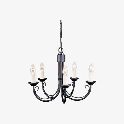 The Range Chartwell 5 Light Chandelier Black Finish, E14 - Black