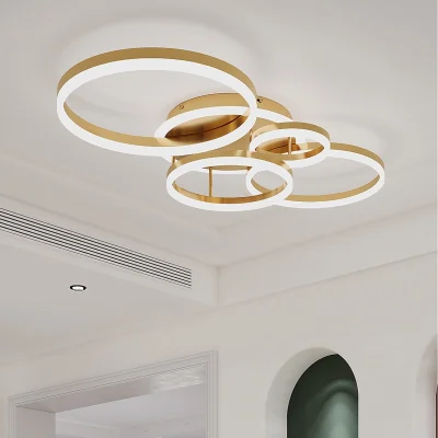 The Range Classic Gold Loop Energy Efficient LED Ceiling Light - Gold / 112W