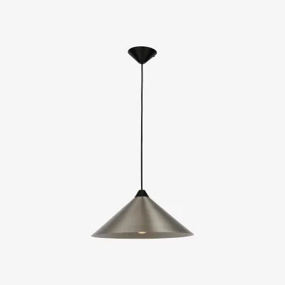 The Range Fontana Ceiling Single Pendant Light - Brushed Chrome Plate With Matt Black Detail