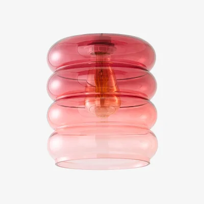 The Range Giselle Ombre Berry Glass Easy Fit Ceiling Light Lamp Shade - Berry Pink / No - Berry Pink