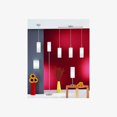 The Range Troy 3 Slim Cylindrical White Painted Glass Pendant - White
