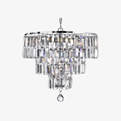 The Range Ritz Five Light Glass Pendant - Chrome