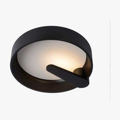 The Range Miami Modern Flush Ceiling Light Black - Black / 40cm