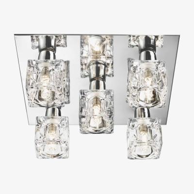 The Range Ice Cube LED 5 Light Flush Ceiling Light Chrome and Glass - Chrome