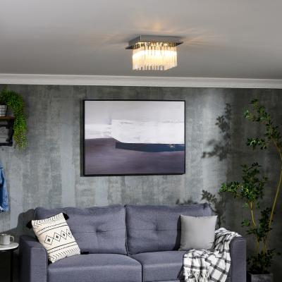 The Range K9 Crystal Chandelier Raindrop Ceiling Light for Living Room Bedroom - Silver