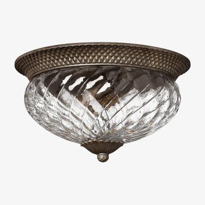 The Range Plantation 3 Light Large Semi Flush Ceiling Light Pearl Bronze, E27 - Pearl Bronze